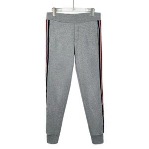 Moncler Gray Side Stripe Logo Patch Casual Pants Size S